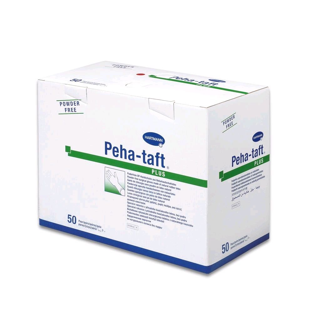 Latex surgical gloves Peha-taft® plus powder free of Hartmann, 50 pairs