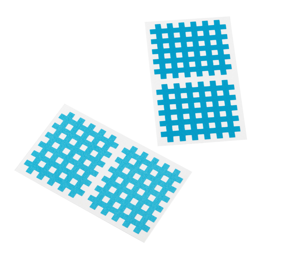 Cross Tape, 5,2 x 4,4 cm, 20 sheets with 2 patches, blue