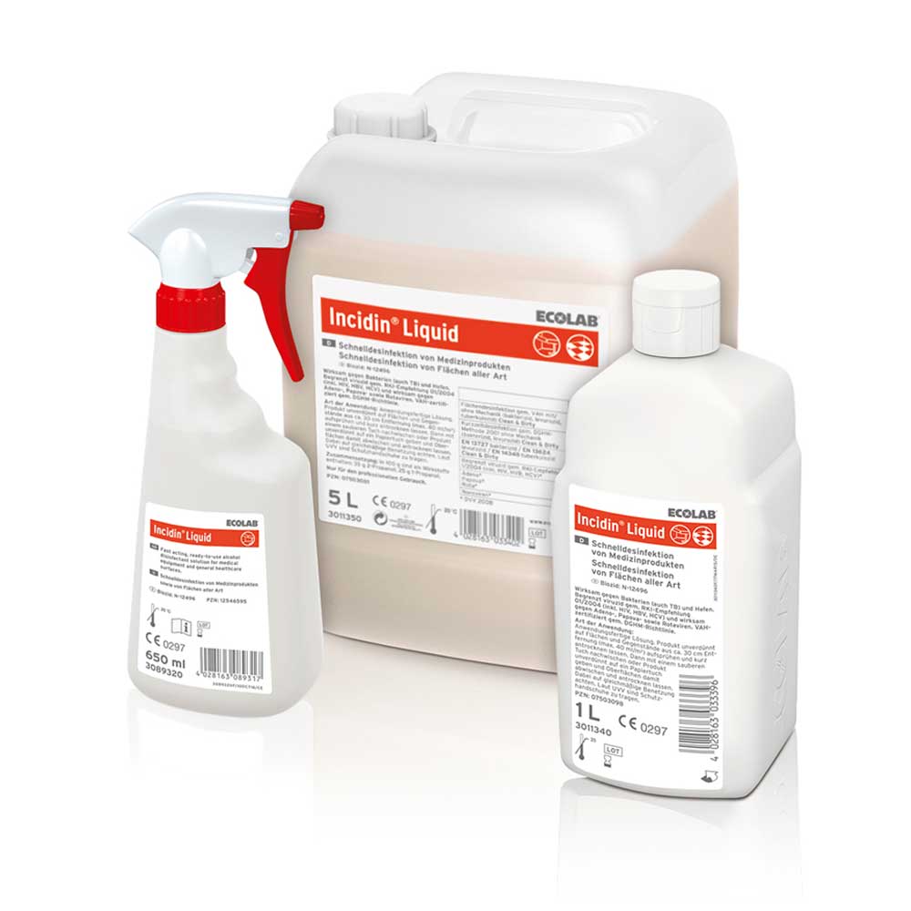 Ecolab Surface Disinfectant Incidin Liquid, Sizes