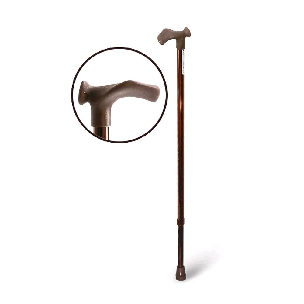 Ratiomed walking stick, aluminum, anatomical, adjustable, right, bronze