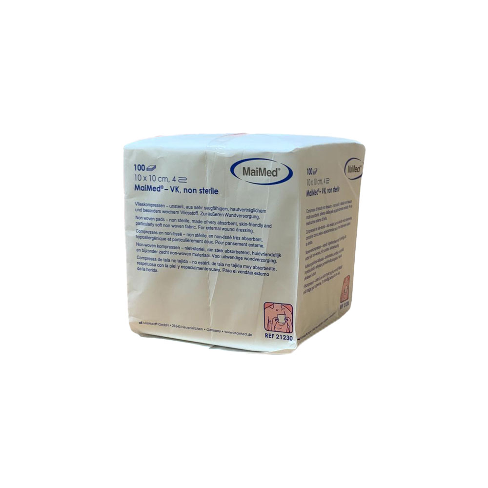 MaiMed VK Fourfold Nonwoven Compress, 100 items, 7,5 x 7,5 cm
