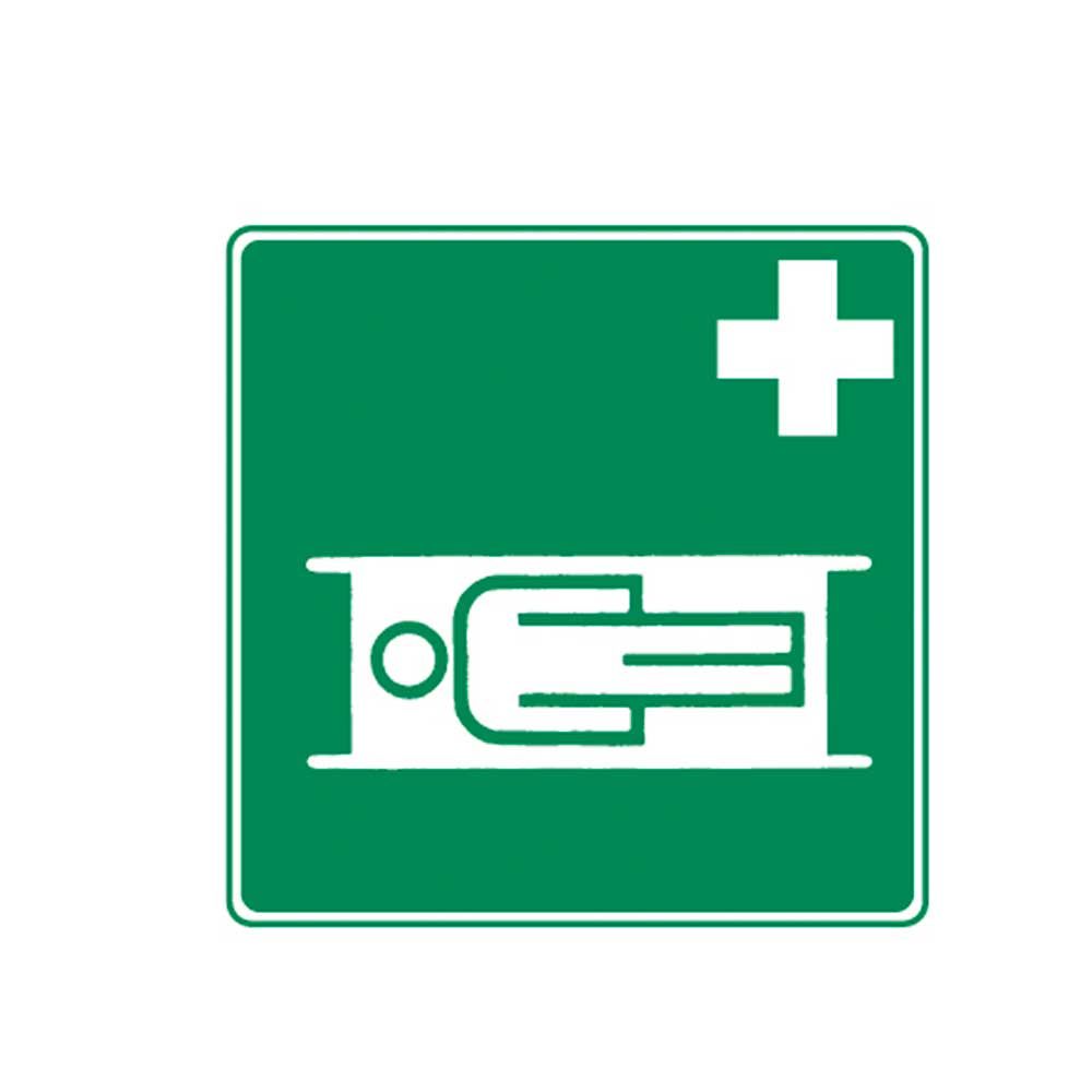 Holthaus Medical Rescue Sign. Stretcher, Glow, 20x20cm