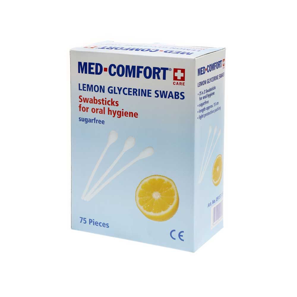 Med Comfort Lemon Oral Care Sticks, 25x 3pcs, 2 sizes