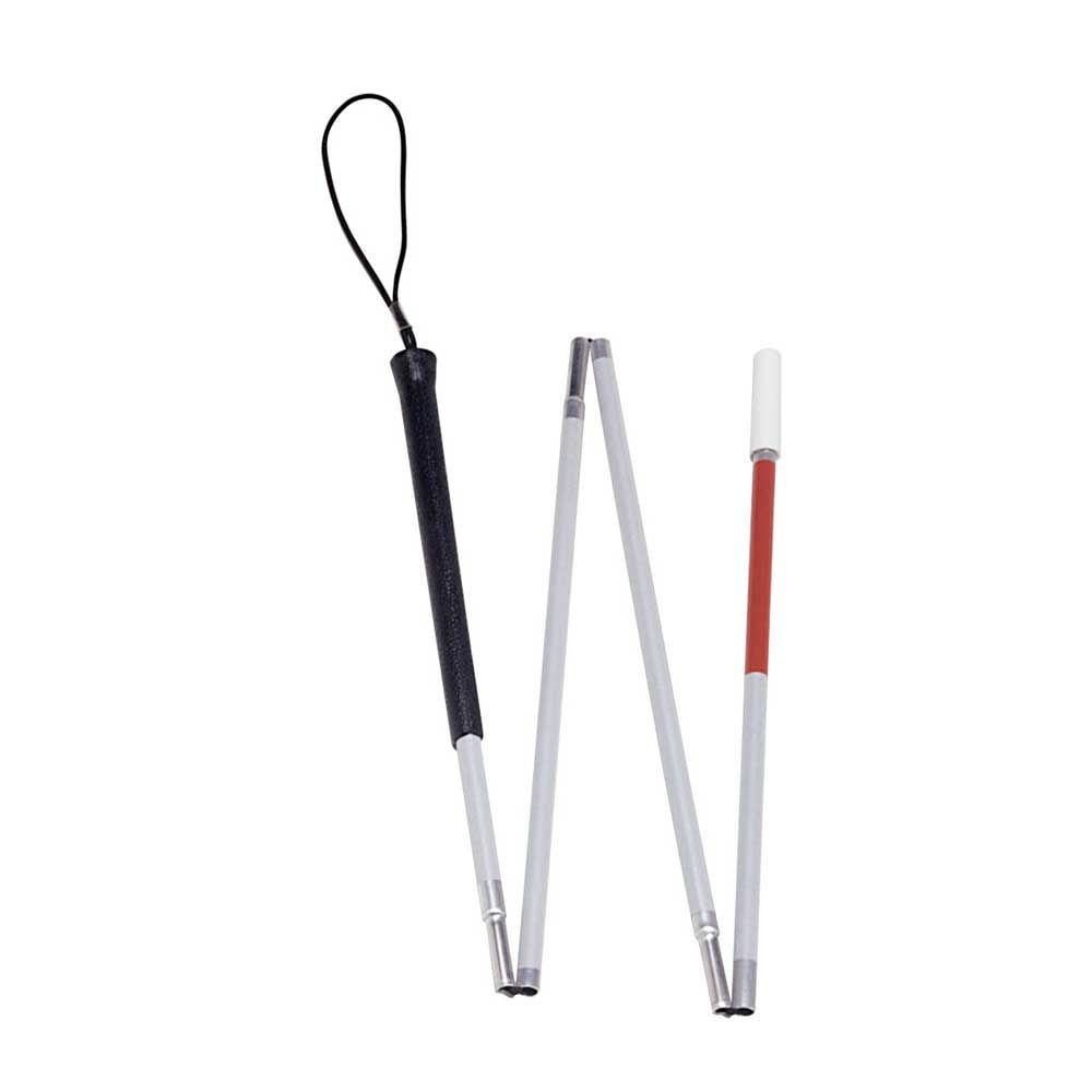 Behrend white cane, 150 cm, quadripartite, foldable