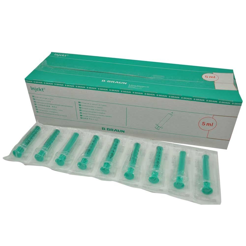 B.Braun disposable syringe Injekt® Solo, green, 5ml, 100pcs