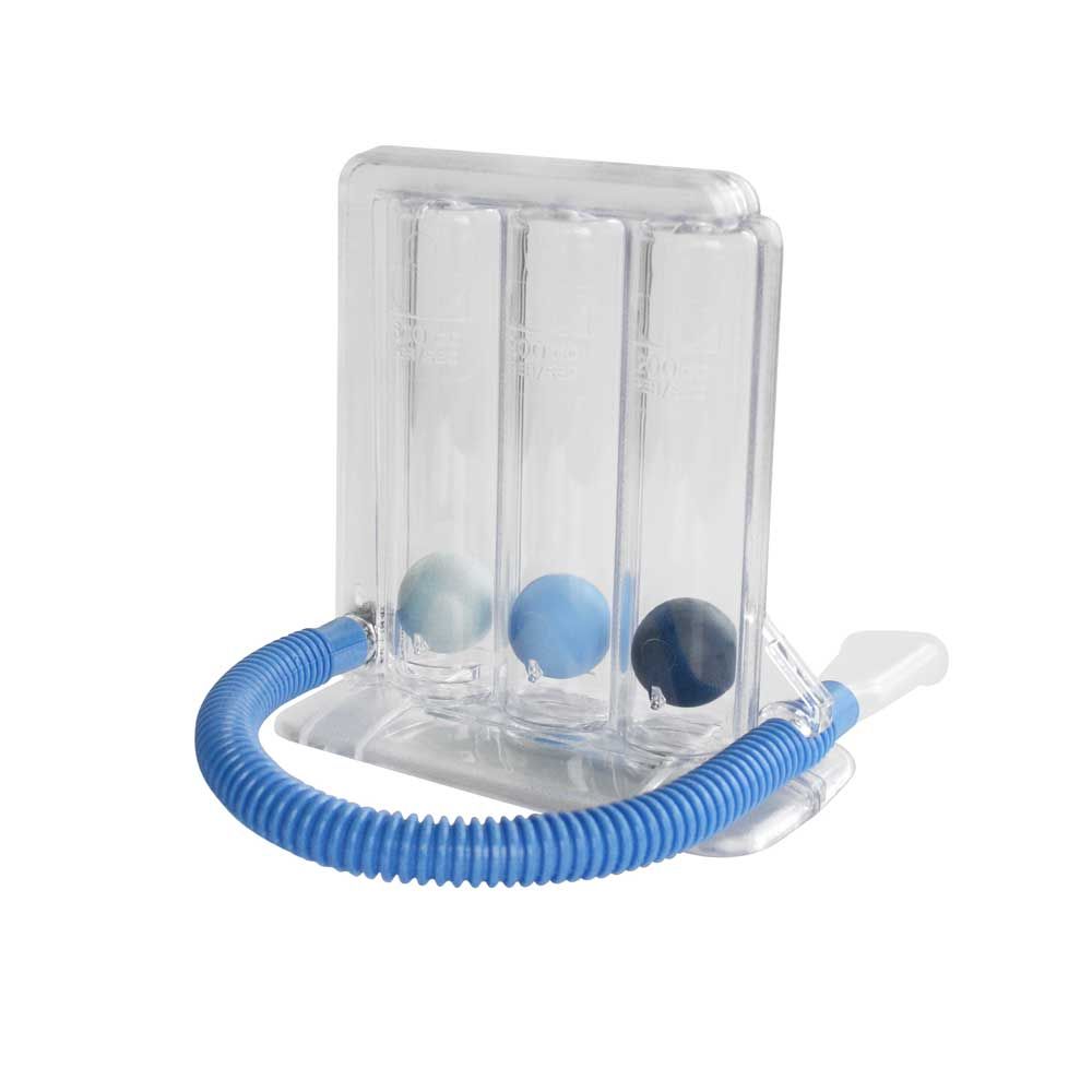 Respiratory trainer, breathing gymnastics, 3 balls/tube/mouthpiece