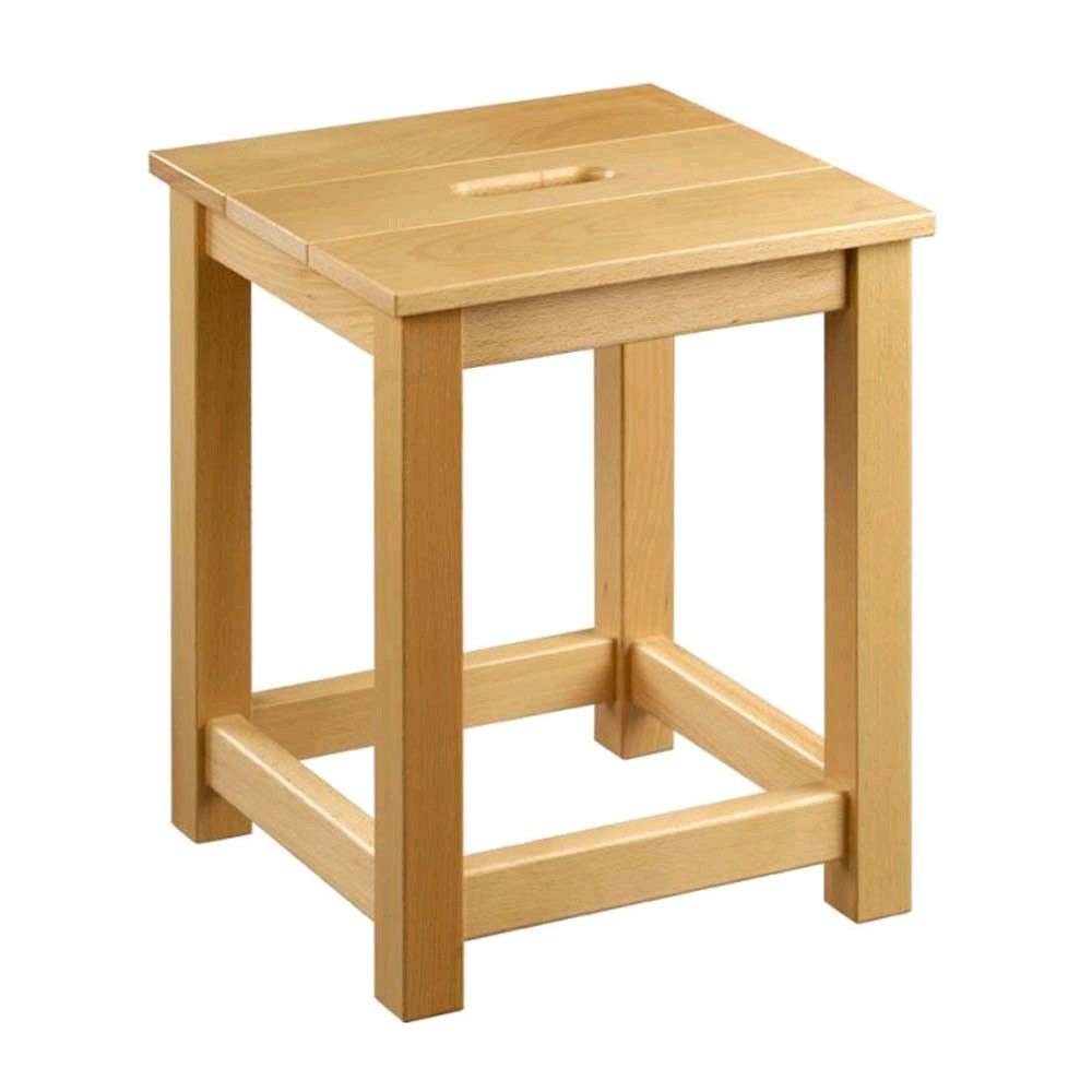 Pader Beechwood stool, with handle, seat 34x34 cm, 45cm high