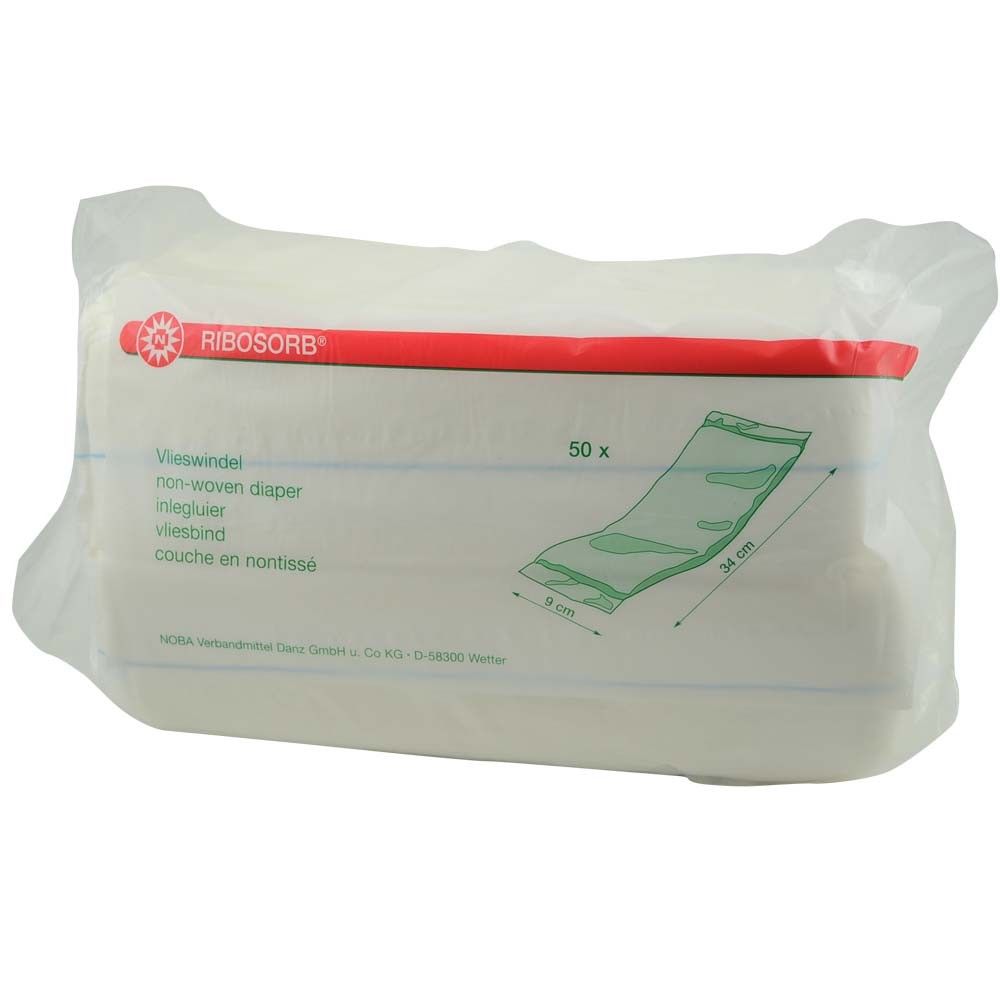 Noba nonwoven diaper RIBOSORB®, highly absorbent, 11x37 cm, 50 items