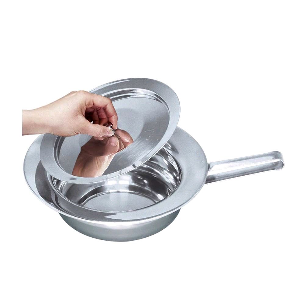 Ratiomed bedpan standard, flathandle, stainless steel, with/-out lid