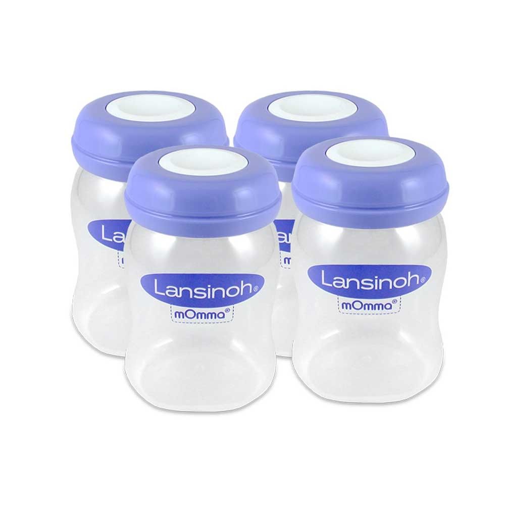 Lansinoh mothers milk bottles, leak-proof, BPA free, wide neck, 4 pcs