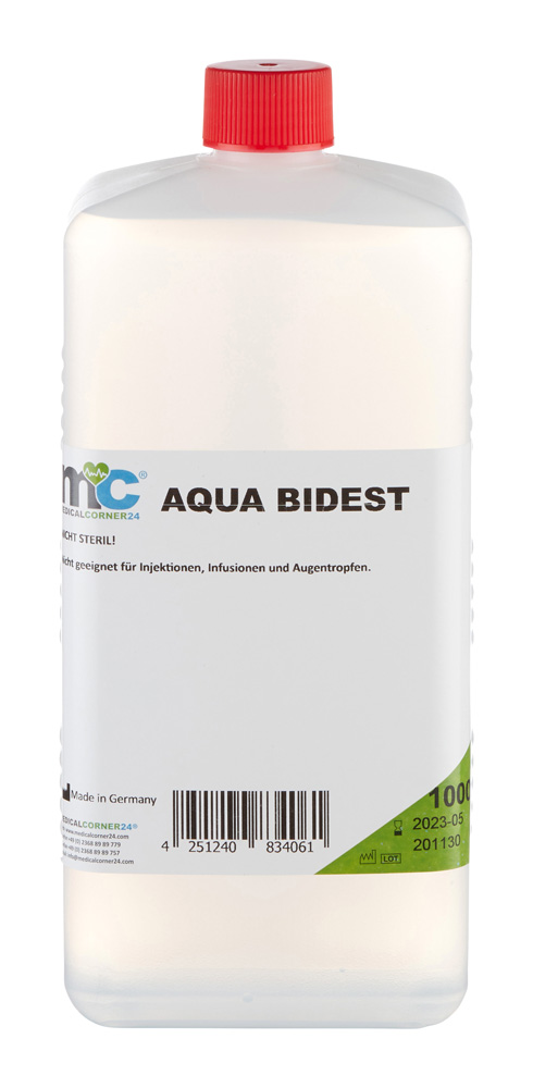 Aqua Bidest Double-Distilled Water, Laboratory Water