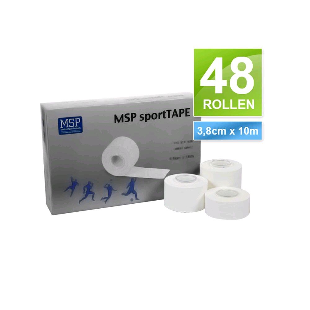 MSP Sports Tape, tape strapping, 3,8 cm x 10 m, 48 rolls, white