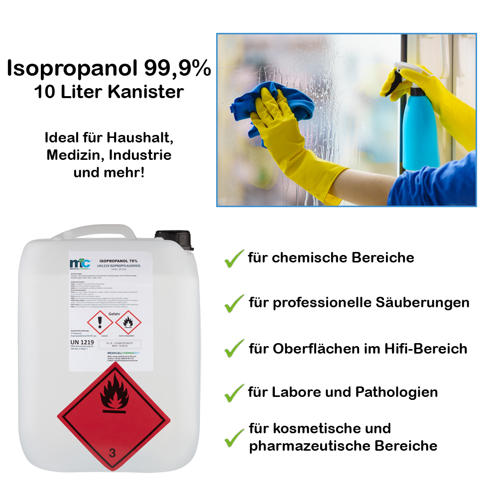 Isopropanol 99,9% isopropyl alcohol 2 x 10 litre canister