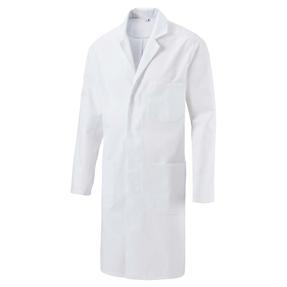 Exner Unisex Coat, Chest / Side Pockets, Push Button, White, size