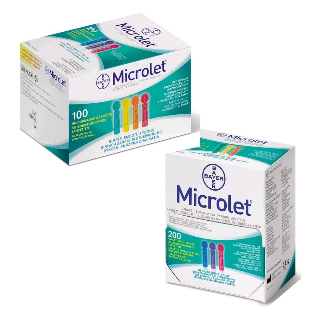 Bayer MICROLET® lancets, colored, soft, silicone-coated, 1 pack