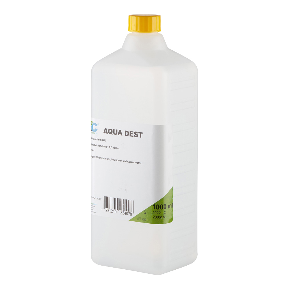 Aqua Dest Distilled Water, Laboratory Water, 1 litre