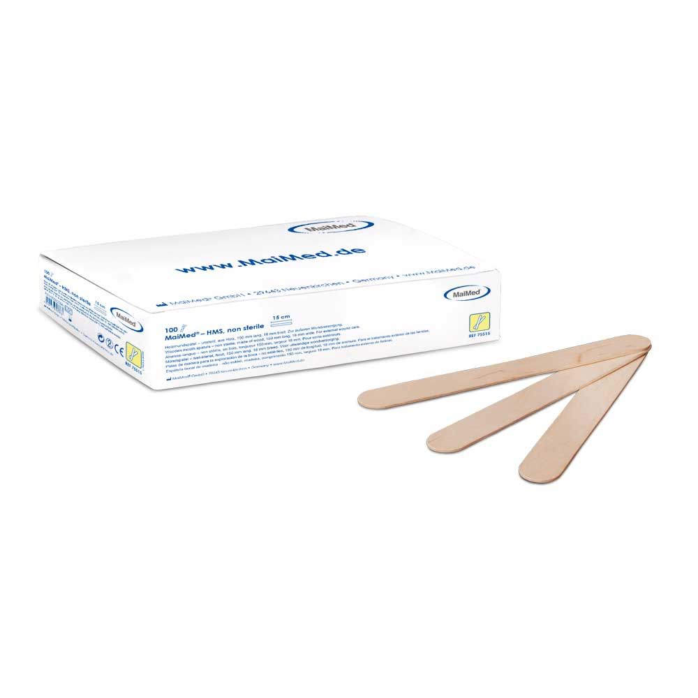 MaiMed Tongue Blade, Wooden Tongue Blade, non-sterile, 100 items