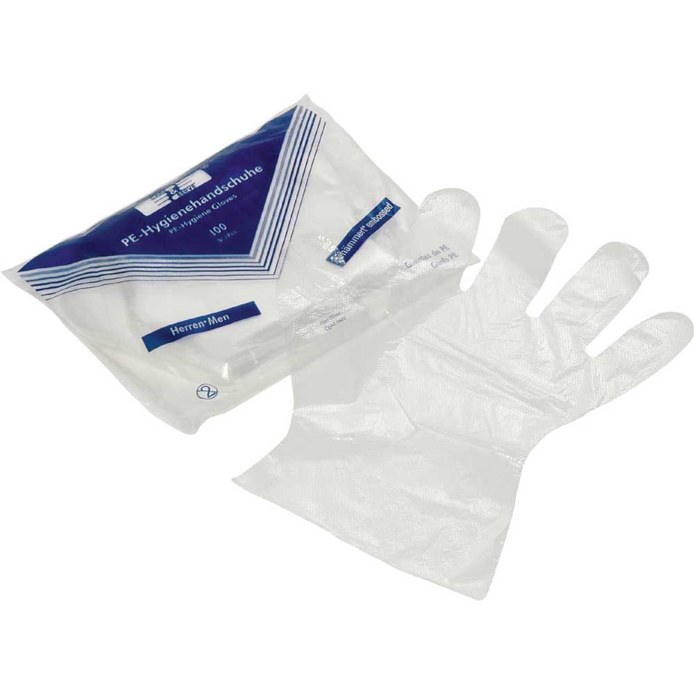 Holthaus Medical Disposable Gloves, Polyethylene, L, 100 pcs
