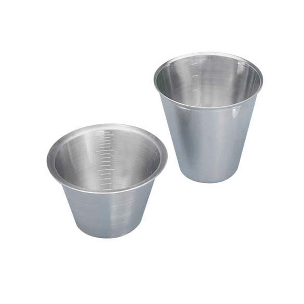 Behrend medical cup, stainless steel, graduated, 30 / 50 ml