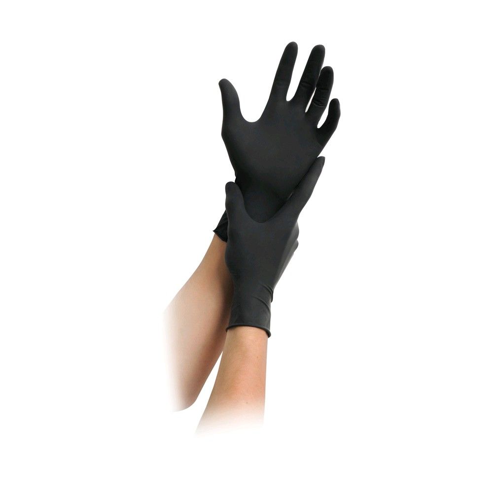 MaiMed nitrile Black Disposable gloves powder-free black, 100 items, M