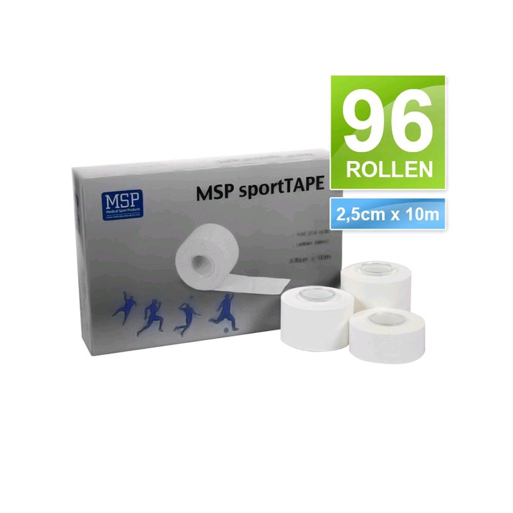 MSP Sports Tape, tape strapping, 2,5 cm x 10 m, 48 rolls, white
