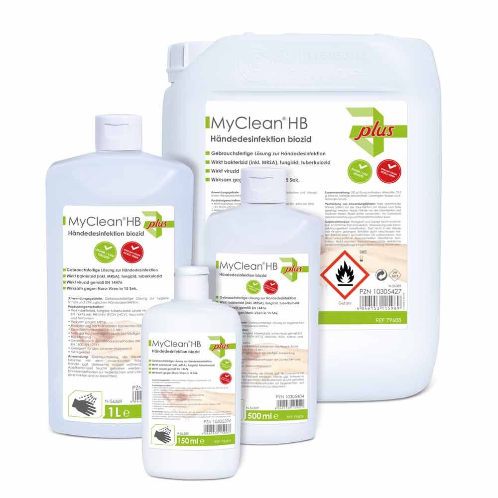 MyClean HB hand disinfection of biocidal MaiMed, diff. Sizes