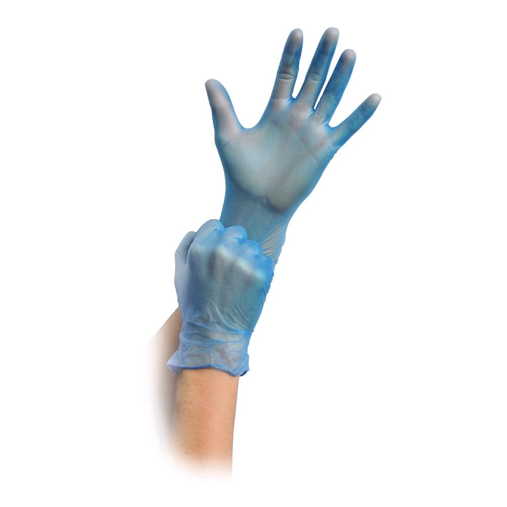 MaiMed Vinyl Blue PF Gloves, powder-free, disposable, 100 items