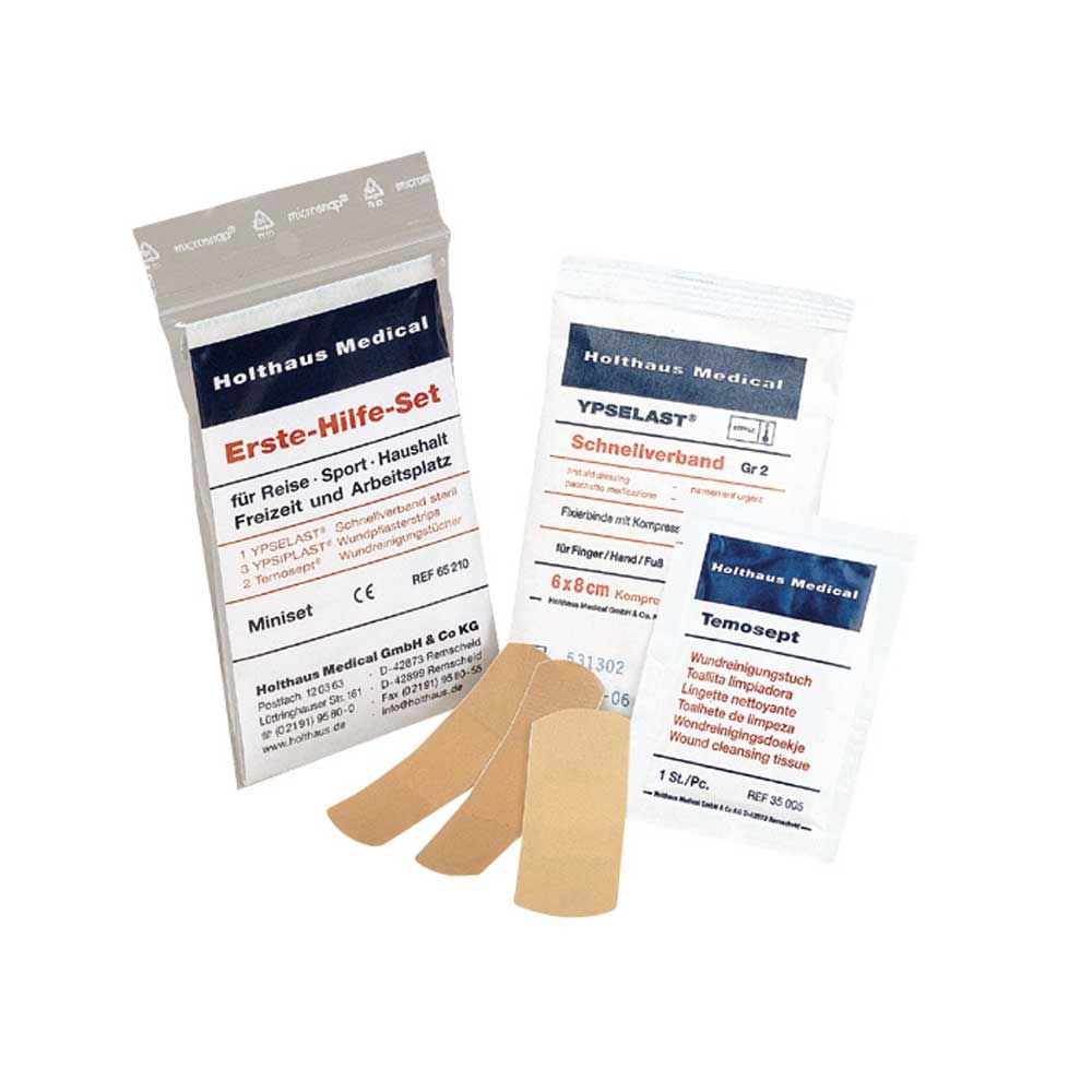 Holthaus Medical First Aid Miniset Plaster/Cloth, 5 Parts