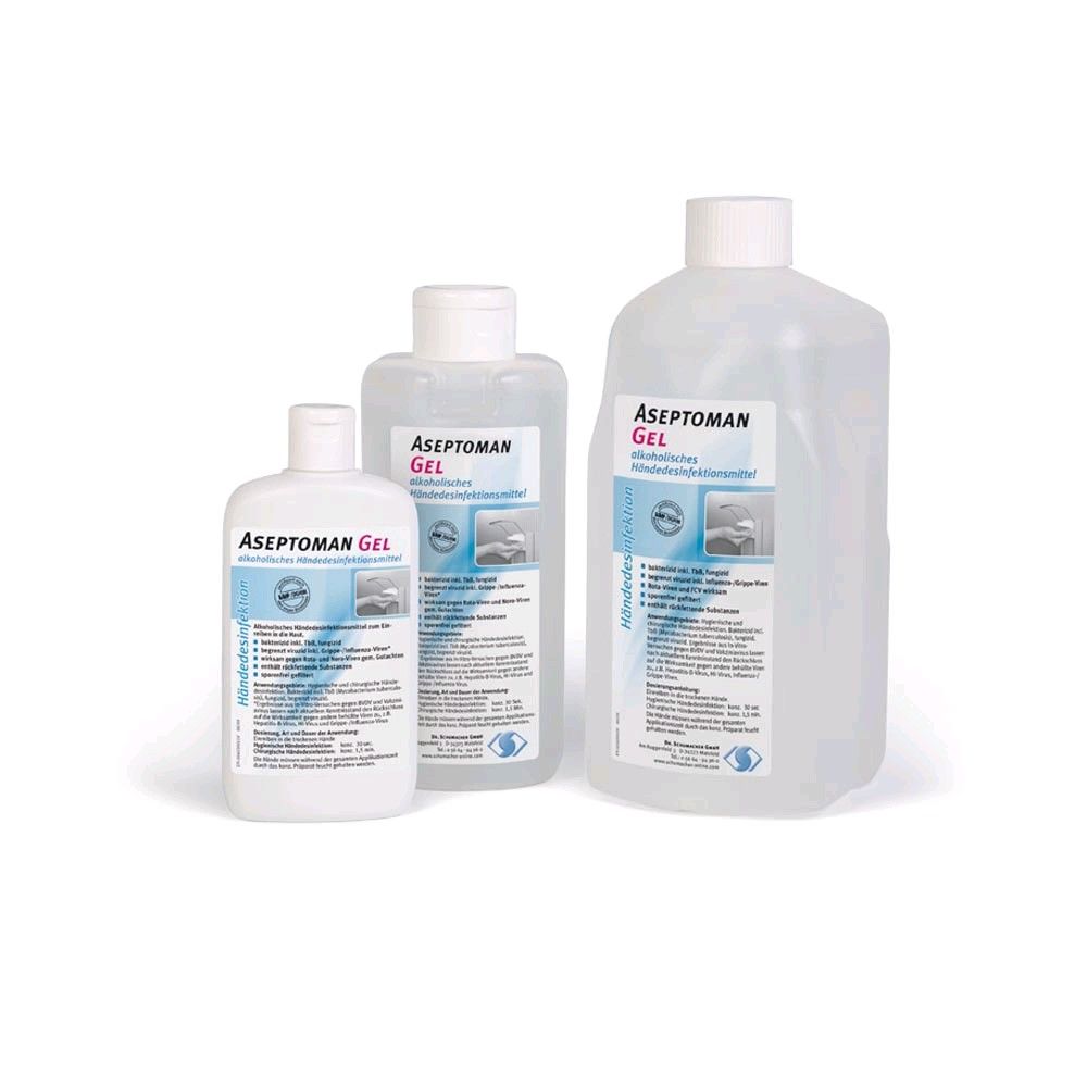 Hand sanitizer gel Aseptoman® by Dr Schumacher, all sizes