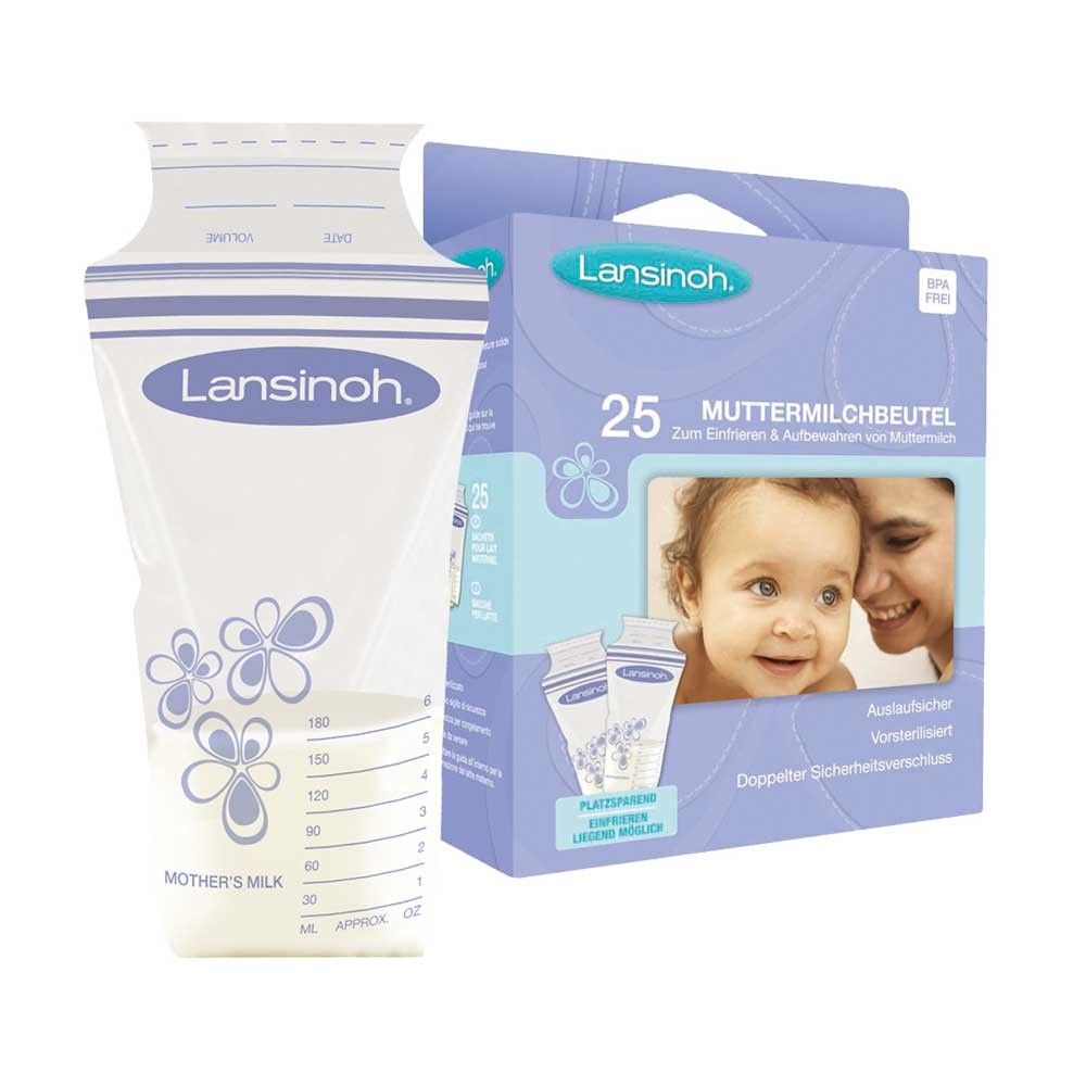 Lansinoh mothers milk bag, pre-sterilized, leak-proof, scale, 25 bags