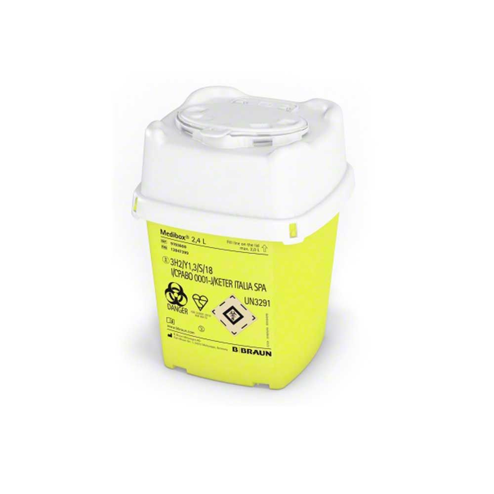 B.Braun Medibox® disposal container, yellow/white, 2,4 l
