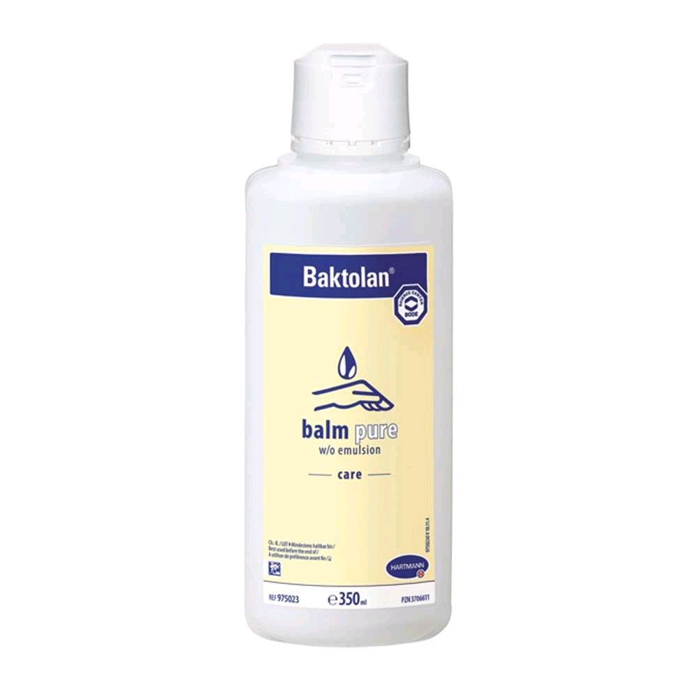 Baktolan balm pure, skin care emulsion by Bode, 350 ml bottle