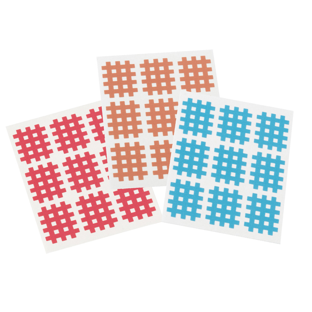 Cross Tape, Cross Patch, Grid Tape, 2,7x2,1 cm, 3 colors, 18 sheets