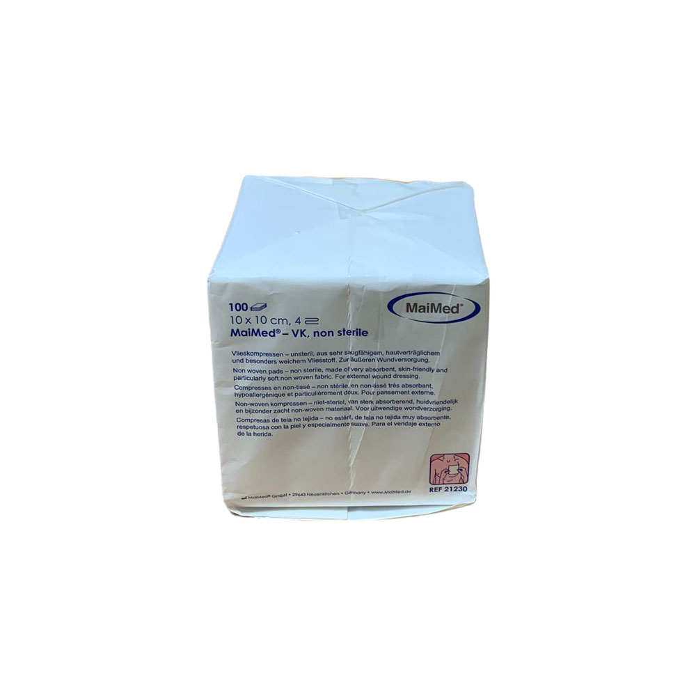 MaiMed VK Fourfold Nonwoven Compress, 100 items, 7,5 x 7,5 cm