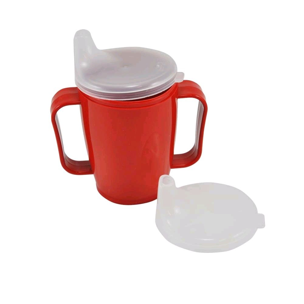Beak mug, mug with handle + 2 cover 4 + 12 mm, 250ml, red
